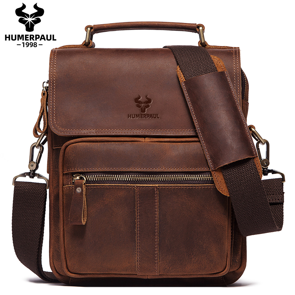 Travel Accessories Tech - HUMERPAUL Genuine Leather Men's Shoulder Bag