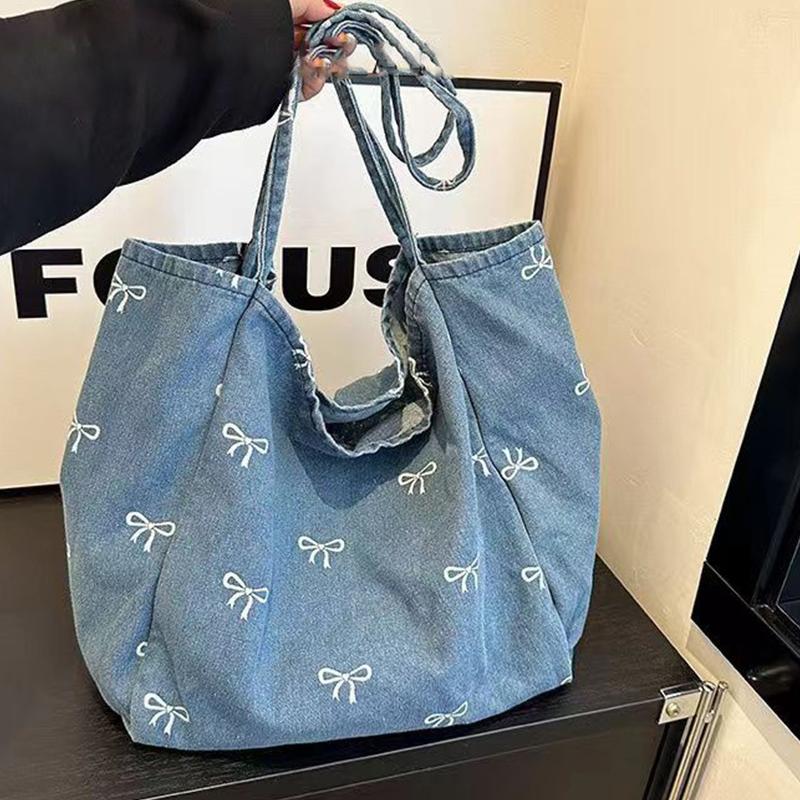 Ladies Bow Decor Denim Canvas  - Travel Accessories Tech 评论和价格