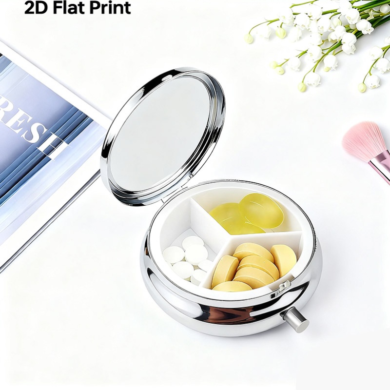 A flat, portable, round metal  - Travel Related Accessories 评论和价格