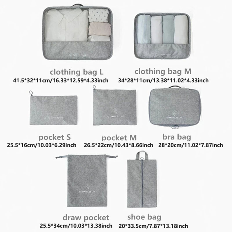 7 Piece Travel Packing Cubes S - Travel Accessories Pouch For Men 评论和价格