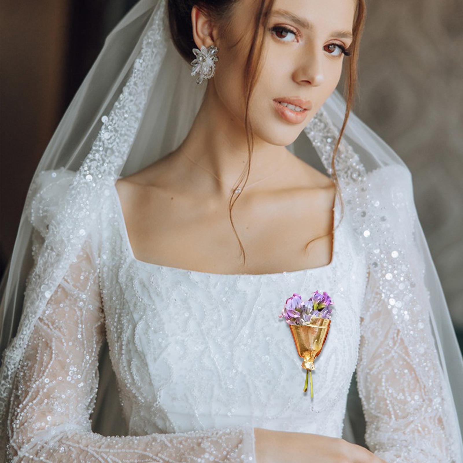 Women Flowers Bouquet Pins Bro - Travel Accessories India 评论和价格