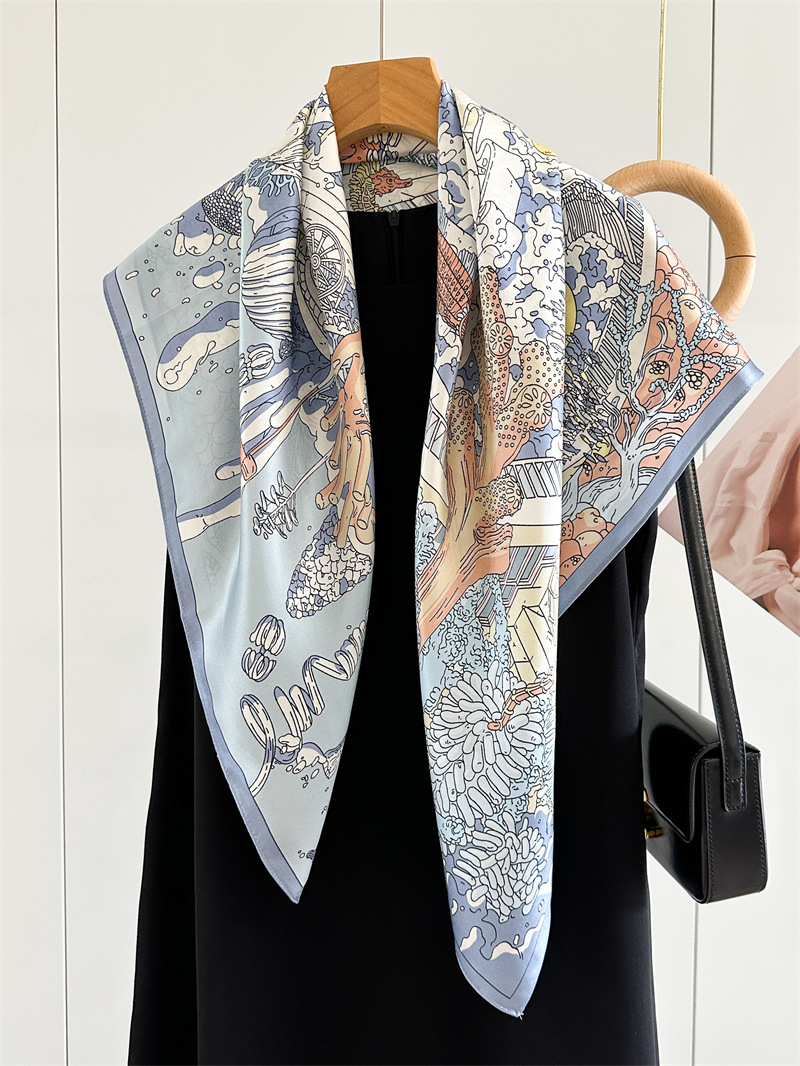 12MM Satin Silk Scarf Women 90 - Travel Accessories To Gift 评论和价格