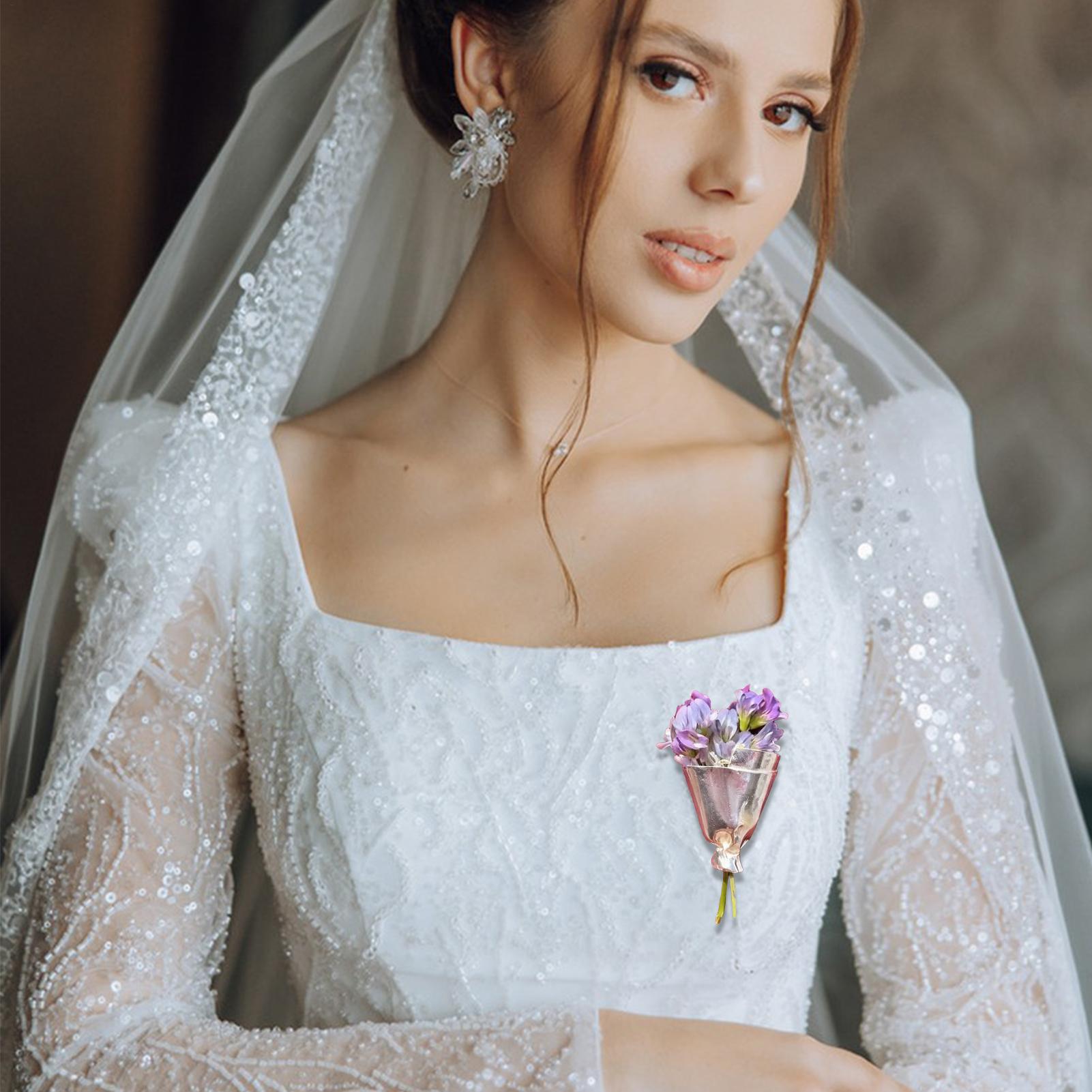 Bouquet Holder Lapel Pins Wedd - Travel Accessories India 评论和价格