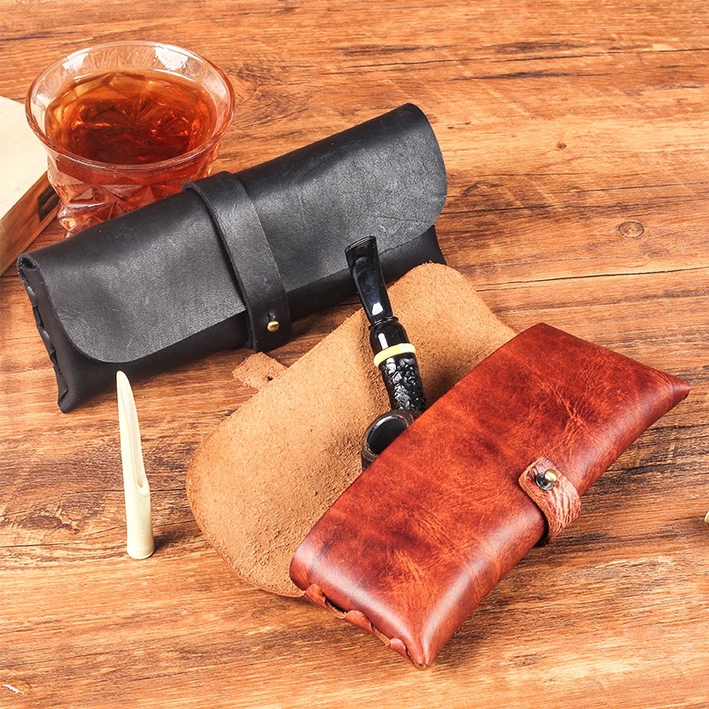 Vintage Cow Leather Pipe Bag H - Travel Accessories Pouch For Men 评论和价格