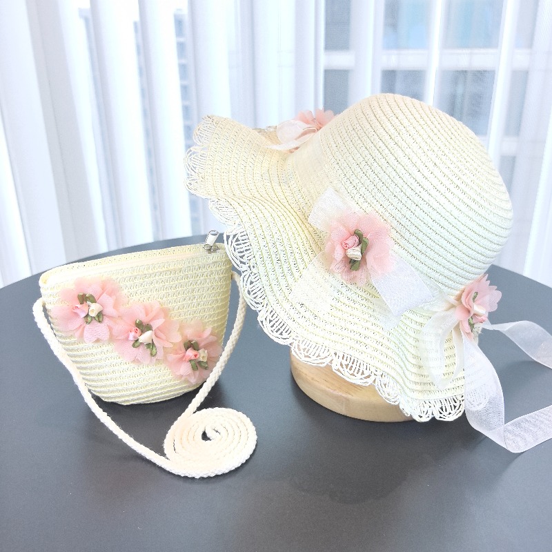 Girls 2pcs Straw Hat Solid Col - Travel Accessories For 10 Year Old Girl 评论和价格